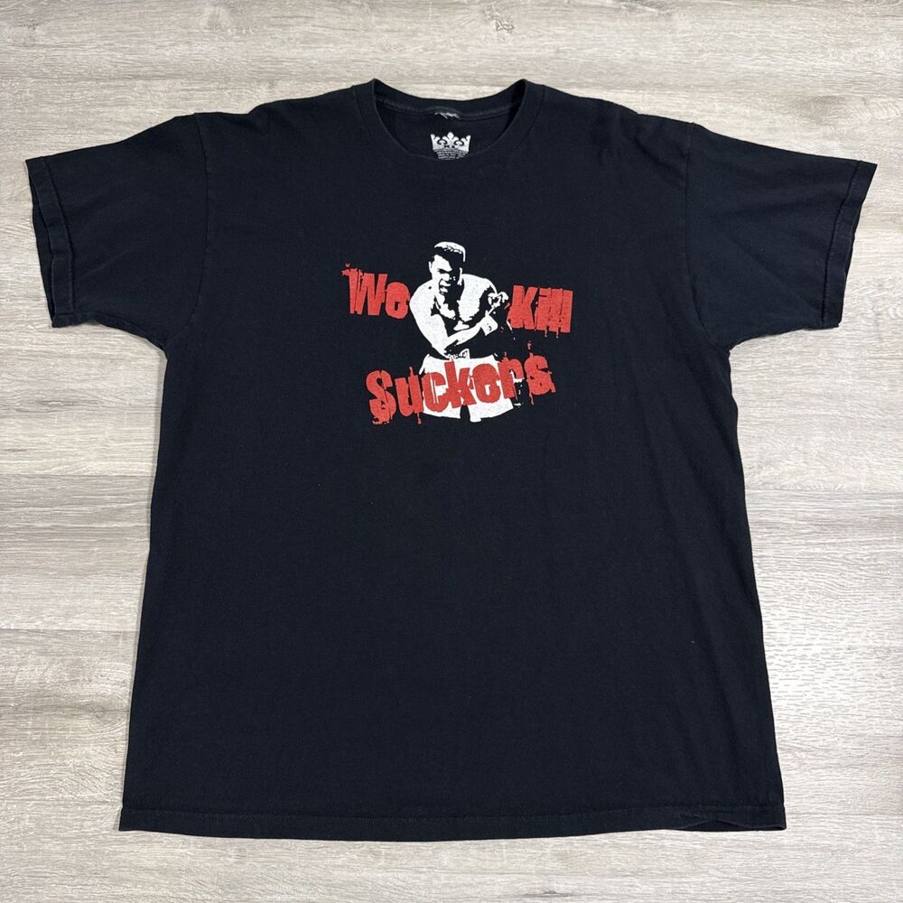 Muhammad Ali Shirt Bunker King Men’s XL Black We Kill Suckers Boxing Paintball